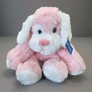 Toys R Us 20" Pink White Shaggy Puppy Dog Plush Floppy Stuffed Animal 2010 NEW